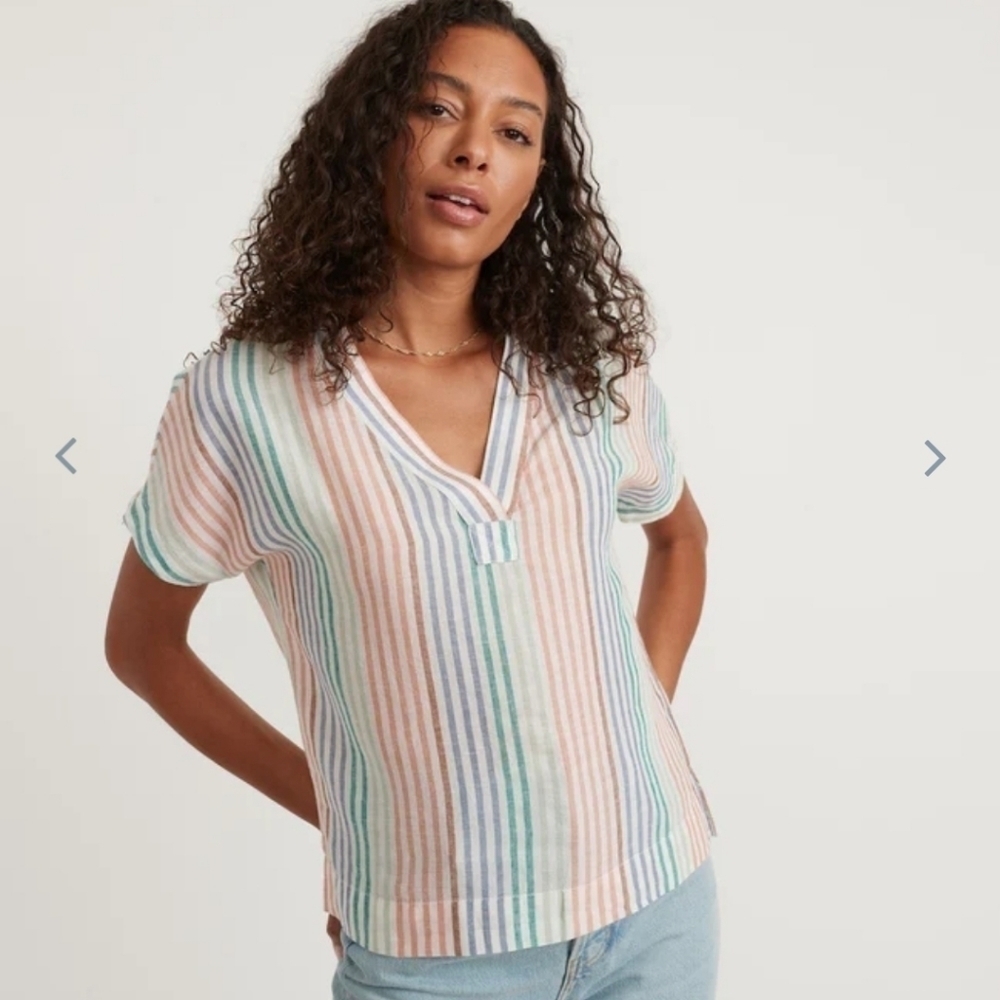 Marine layer Bali Tunic in Rainbow Stripe - Picture 2 of 11